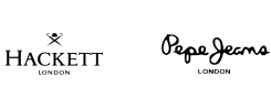Logo Hackett London, logo Pepe Jeans London